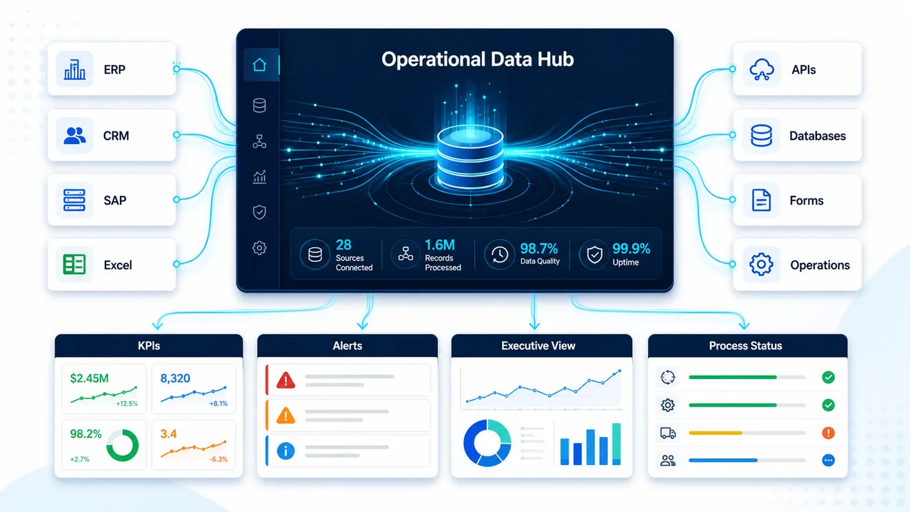 Operational Data Hub: integraci&oacute;n de ERP, CRM, SAP y Excel en indicadores